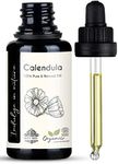 Aroma Tierra Calendula Oil - 100% Pure & Organic - For Face, Dry & Irritated Skin, Hair, Baby, Body, Massage - 30ml