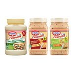 Dr. Oetker FunFoods Mayonnaise and Sandwich Spread Combo - Veg Mayo Original 250g, Cucumber & Carrot Sandwich Spread 250g and Cheese Chilli Sandwich Spread 250 Grams