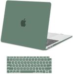 MOSISO Compatible with MacBook Air 13 inch Case 2022 2021 2020 2019 2018 Release A2337 M1 A2179 A1932 Touch ID, Plastic Hard Shell Case & Keyboard Cover for MacBook Air 13.3 inch Case, Midnight Green