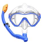 Kids Snorkel Set for Boys Girls Youth Junior Age from 5-13 Years Old Upgraded Dry Top Snorkel Mask Snorkeling Gear with Carrying Bag for Pool Swimming Diving Water Park Beach Vacation