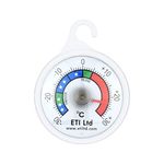 ETI Fridge Or Freezer Thermometer 52 mm Dial, Colour Coded Zones. Ideal For Home, Restaurants, Bars, Cafes