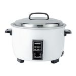 Geepas Commercial Rice Cooker 4.2L, 1600W | Non-Stick Aluminum Removable Inner Pot | Auto Switch from Cook to Warm | Stainless Steel Lid with Measuring Cup & Spatula | White Perfect for Busy Kitchen