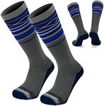 TurnWay 2-Pairs Ski Socks 85% Cotton for Skiing, Snowboarding, Winter Outdoor Activities for Adult &Kids (as1, alpha, m, regular, regular, Blue, M)