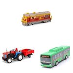 Centy Toys Locomotive Pull Back Engine Centy Trolley Tractor (Colors May Vary) Low Floor Cng Pull Back Bus, Adult