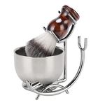 Grooming Shaving Kit for Men, SANWA Shaving Brush Straight Razor Stand With Stainless Steel Shaving Soap Bowl,For Guaranteed Best Shave of Your Life, Nice Gift for Dad, boyfriend, Husband