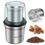 Secura Coffee Grinder Electric, 2.5oz/75g Large Capacity Spice Grinder Electric, Coffee Bean Grinder with 1 Stainless Steel Blades Removable Bowl