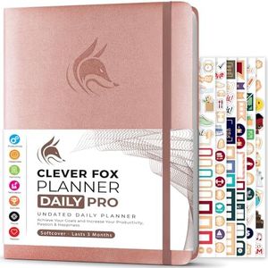 Clever Fox Planner PRO Daily - Daily Life Planner to Boost Productivity, Happiness & Hit Your Goals - Gratitude Journal Personal Daily Organizer - Undated - 8.5 x 11 - Lasts 3 Months (Rose Gold)