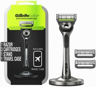 Gillette Labs with Exfoliating Bar by Gillette Mens Razor and Travel Case, Shaving Kit for Men, Storage on the Go, Includes Travel Case, 1 Handle, 3 Razor Blade Refills, and Premium Magnetic Stand