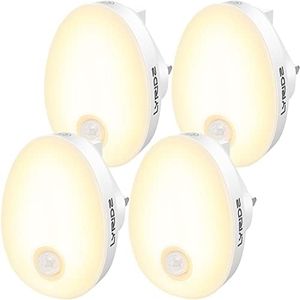 Lyridz LED Night Light Plug in Wall, Motion Sensor Night Lights, Smart Auto on/Off Indoor Lighting,Dimming for Adults Nursery Kids Baby Children's Room Bedroom,Stairs,Hallway,Corridor (4Pack)