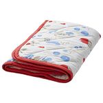 IKEA Rodhake Quilted Blanket Rabbits Blueberries Pattern White red 38x38 904.402.31