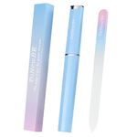 Crystal Nail File With Case, Etched Glass Nail File For Nail Art & Nail Care, Alternative To Metal Nail files Emery Boards & Buffer, Gradient Color
