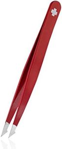 Rubis Tweezers Evolution 2in1 - Pointed Slant Tweezers - Sharp Point tip Tweezers for fine Hair - Eyebrow tweezer Switzerland - Swiss Cross
