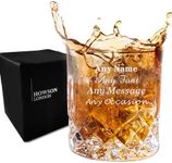 EDSG Personalised Whiskey Glass for Men Engraved Whiskey Tumbler Glass Personalised Gifts for Men Personalised Glass Engraved 7oz/210ml Birthday Christmas Wedding Best Man Groomsmen Gift(Text)