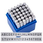 BENECREAT 36 Pack (5mm 3/16") Letter and Number Stamp Set, Metal Punch Stamp Stamping Tool Case - Electroplated Hard Carbon Steel Tools to Stamp/Punch Metal, Jewelry, Leather, Wood