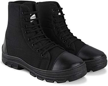 Unistar Men's Trekking Shoes High Ankle Hiking Boots with Anti Skid Rugged Sole for Outdoor Walking Camping Trail Adventure & Daily Outdoor Use- Black