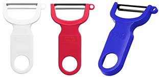 Kuhn Rikon Vegetable Swiss Peeler 4" Steel Blade Assorted Colors (3-Pack)