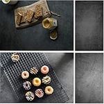 Selens 56x89cm 2 in 1 Food Photography Backdrop Background Black Cement Texture Photo Studio for Flat Lay Product Props Jewelry Cosmetics YouTube Video Shooting Vlog, Double Sided Pattern