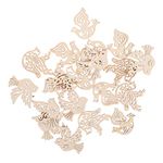 CIYODO 50pcs Pieces birds crafts cutouts wood carving wedding Peace Dove wood crafts table Wood paper cut Unfinished Ornaments decorations crafts blank Blank Wooden Chip Chair