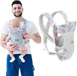 IULONEE Baby Carrier Wrap Convertible 4 in 1 Multi-Functional Waist Stool Infant Carrier Baby Sling Lightweight Babies Backpack Carrier for 5-20kg Newborn Blue