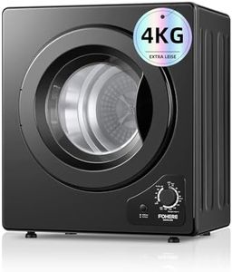 4KG Vented Tumble Dryer, FOHERE 1200W Compact Vented Tumble Dryer, 5 Auto Drying Mode, with Sensor, Exhaust Duct & Stainless Steel Tub, for Apartment, Home, Dorm, Black