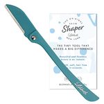 Lilibeth of New York Original Brow Shaper - Foldable Eyebrow Trimmer & Facial Hair Removal Device - Peach Fuzz Remover - Dermaplaning Tool for Women - Singles - Aqua