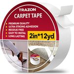 Carpet Tape Double Sided - Rug Tape Grippers for Hardwood Floors and Area Rugs - Carpet Binding Tape Strong Adhesive and Removable, Heavy Duty Stickers Tape, Residue Free (2 Inch / 12 Yards)