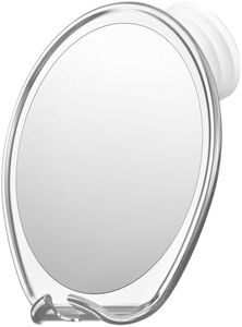HONEYBULL Shower Mirror Fogless for Shaving - with Suction, Razor Holder for Shower & Swivel, Small Mirror, Shower Accessories, Bathroom Mirror, Bathroom Accessories, Holds Razors (Chrome)