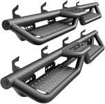 OEDRO Running Boards Compatible with 2024-2025 Toyota Tacoma Double/Crew Cab 4 Full-Size Doors, Two Stair Design Side Step Rails, Powder-Coated Black Carbon Steel Nerf Bars