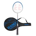 Konex Lightweight Aluminium Composite Badminton Racquet with Free 3/4 Cover | for Beginner and Intermediate Players (Pack of 1, Blue)