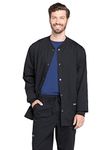 Cherokee Workwear Professionals WW360 Men's Snap Front Warm-Up Scrub Jacket Black