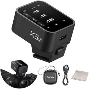 Godox X3C X3 C X3-C 𝗧𝗼𝘂𝗰𝗵𝘀𝗰𝗿𝗲𝗲𝗻 TTL Wireless Flash Trigger for Canon Camera, with TCM Conversion 2.4G 1/8000s HSS,Built-in 3.7V 850mAh Li-Ion Battery (X2T-C,XPro-C,XProII-C Upgrade Version)