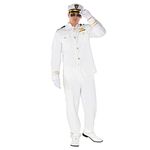 Morph Costumes Captain Costume Mens Cruise Captain Costume Boat Ship Navy Pilot White Uniform Halloween Costume For Men XL