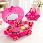 Zest 4 Toyz Makeup Kit Set for Kids Makeup Kit for Girls Beauty Set for Girls Gift Items Birthday Pretend Play Toys for Kids Age 5 Years - (Pink)