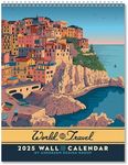 Americanflat 2025 Wall Calendar - World Travel Poster Design - 10x13 Large Wall Calendar - 12 Month Wall Calendar - Hanging Calendar for Home or Office - 2025 Calendar for Planning and Organization