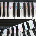 Colorful Piano Keyboard Notes for Beginner, Removable Note Labels for Learning, 88 Key Full Size Piano Rake Key, Reusable, No Need Stickers