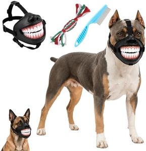 Funny Dog Muzzle with Teeth for Halloween (12.2in-M, Teeth)