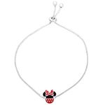 Disney Jewelry - Mickey and Minnie Mouse Sterling Silver Pave Cubic Zirconia Lariat Bracelet - Officially Licensed