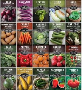 Vegetable Starter Kit Seed Vault - 20 Delicious Varieties of Vegetables - Non-GMO Heirloom Non-Hybrid Seeds for Planting - Grow Your Own Victory Garden or Start Homesteading - Survival Garden Seeds