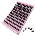 GGOKOK Lash Clusters Wispy DIY Lash Extension 8-16mm Eyelash Clusters 120 pcs Natural Cluster Lashes Individual Lashes Clusters at Home D Curl Fluffy Eyelash Extensions(D03)