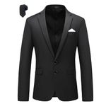 Mens Suit Jacket Slim Fit Sport Coats Blazer for Daily Business Wedding Party, Black, 40