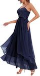 HomRain Women Long Evening Dress Plus Size Prom Wedding Dress Bridemaid Infiniti Multiway Dress, Navy 2XL