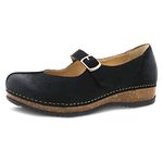 Dansko Women's Mika Mary Jane - Dual Density Cork/EVA Midsole and Lightweight Rubber Outsole Provide Durable and Comfortable Ride on Patented Stapled Construction, Black, 7.5-8