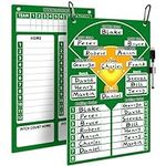 Eolooz Magnetic Baseball Lineup Board, Ideal Gift for Baseball or Softball Coaches, Reversible Dugout Board with Magnetic, Comes with 30 Lineup Name Cards, 2 Fence Hooks, and a Marker (Green)