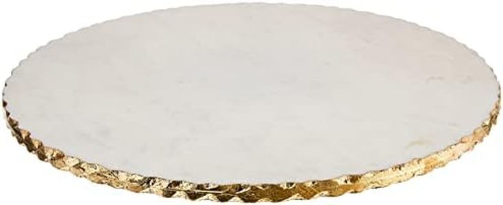 Mud Pie 41140011 Marble Lazy Susan White, 16" Dia