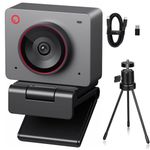 OBSBOT Meet 2 Ultra HD 4K Streaming Webcam, 1080p at 60 FPS, Video Conference Camera with AI Automatic Cropping, USB-C, Dual Noise Reducing Mics, Works with MS_Teams/Zoom- Gray