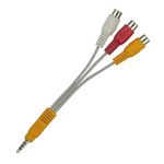 3.5mm to RCA AV Adapter Cable, RCA to 3.5mm Mini 1/8 inch Stereo Male to 3 RCA Female (Red-Yellow-White) Audio Splitter Adapter Connector Cable for AV,Audio, Video, LCD TV,HDTV (AV to 3.5mm, 25cm)