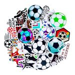 cobee Soccer Stickers, 50 Pieces Sport Football Decals Waterproof Water Bottles Stickers Soccer Vinyl Stickers Soccer Gifts for Teen Aesthetic Trendy Sticker for Scrapbooking Laptop Computer Phone