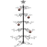 HOHIYA 84 Inch Ornament Display Tree Stand Metal Christmas Wrought Iron Hanger Hook for Halloween Hanging Decorations Eco Gift Black