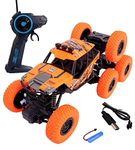 NIJEK STORE 8 Wheel Rock Crawler RC Car 8 Wheeler Monster Truck Remote Control Car Stunt 1:18 Scale 2.4GHZ 4WD Toys for 5 Years Old Kids Boys (Multicolor)