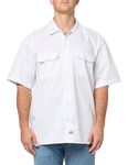 Dickies Men's Short Sleeve Work Shirt, White, Large